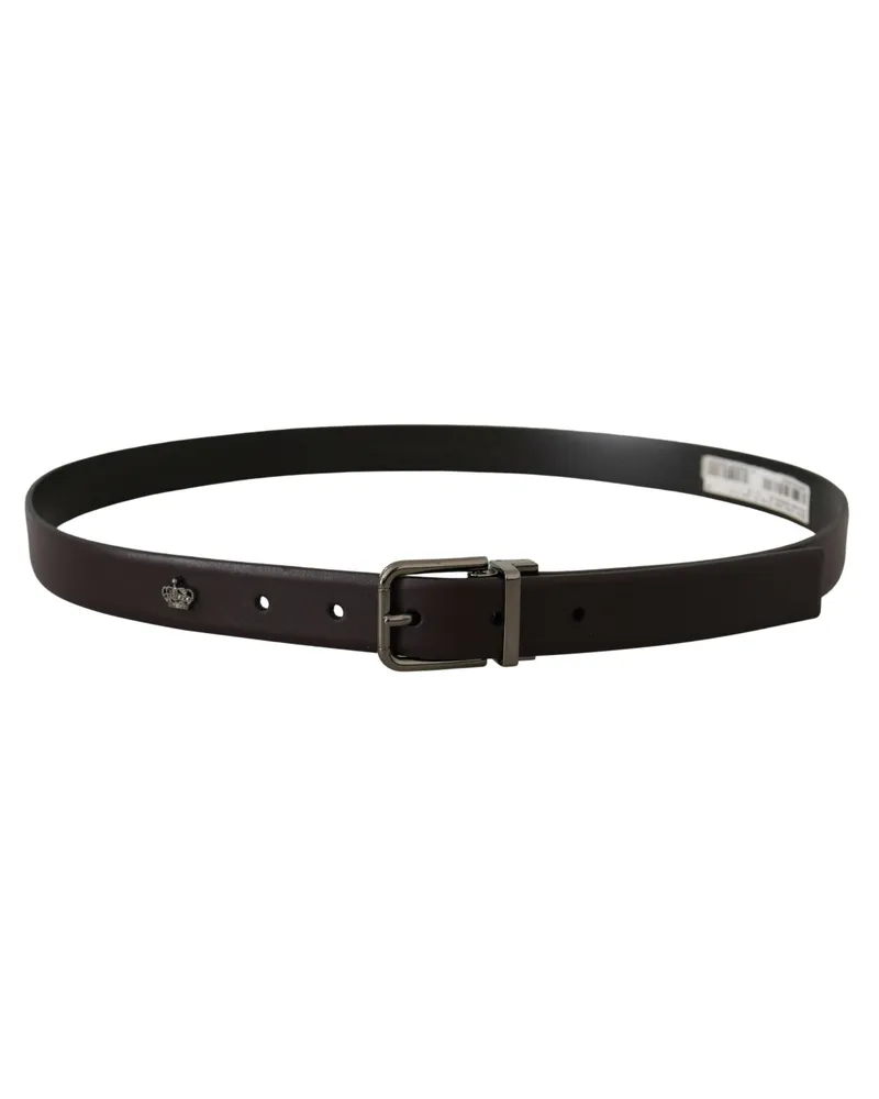 Dolce & Gabbana Leather Metal Buckle Belt — Brown Brown