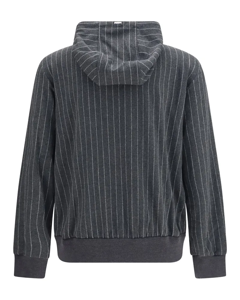 Herno Men Hooded Sweatshirt With Zip Ferro Sweatshirts Sweater Gray