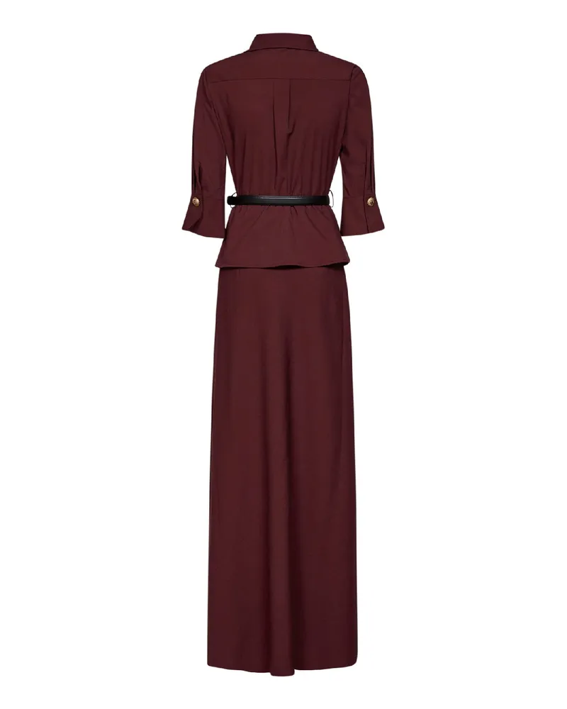 Self-Portrait Women's Maxi Dress Brown Twill Brown