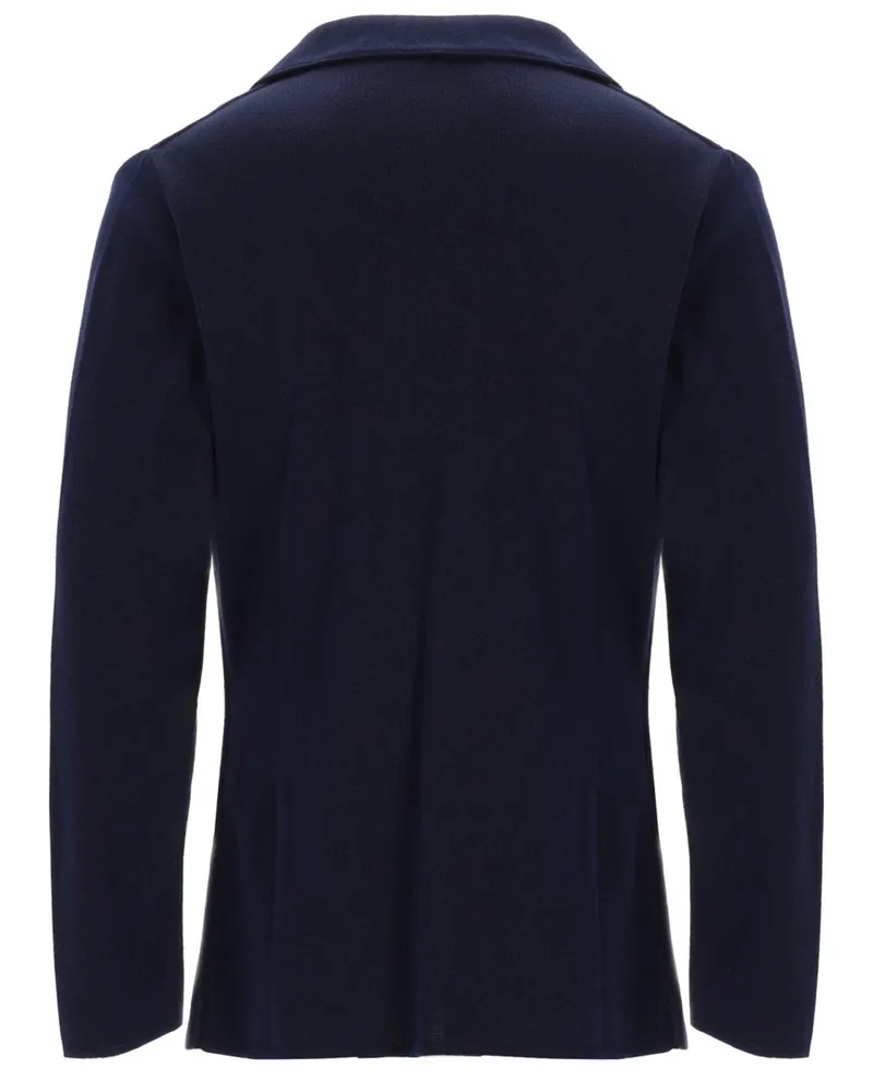 LARDINI Knitted Cotton Jacket — Blue Blue