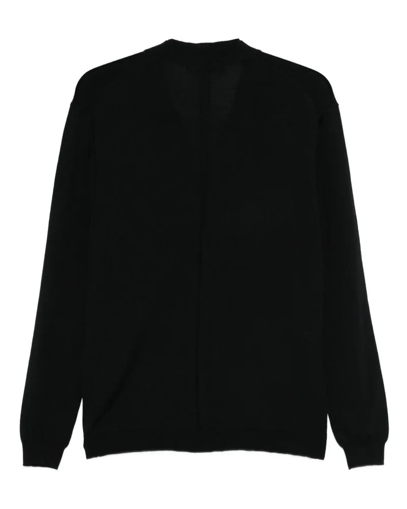 Low Brand Men's Cardigan Black Wool Cardigans Sweater Black
