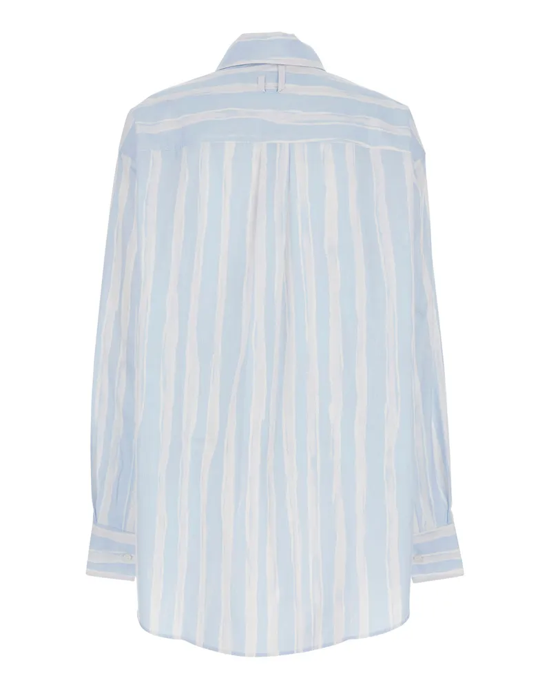Jacquemus Men's T-Shirt La Chemise Camargue Light Blue Cotton Blue