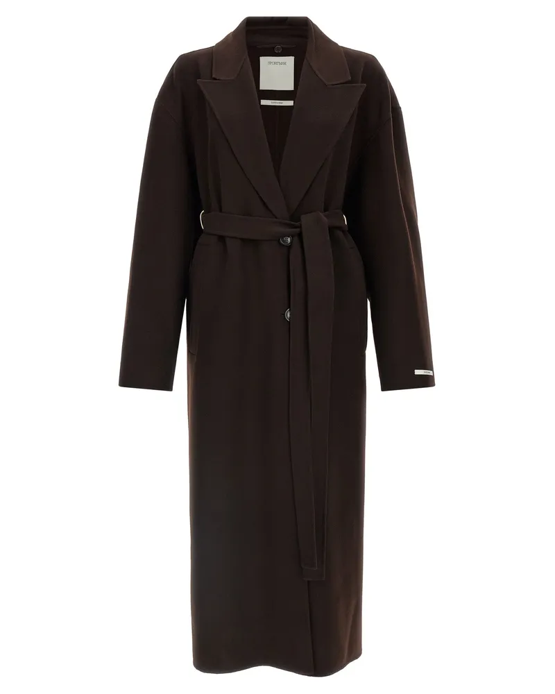 SPORTMAX Olmo Coat — Brown Brown