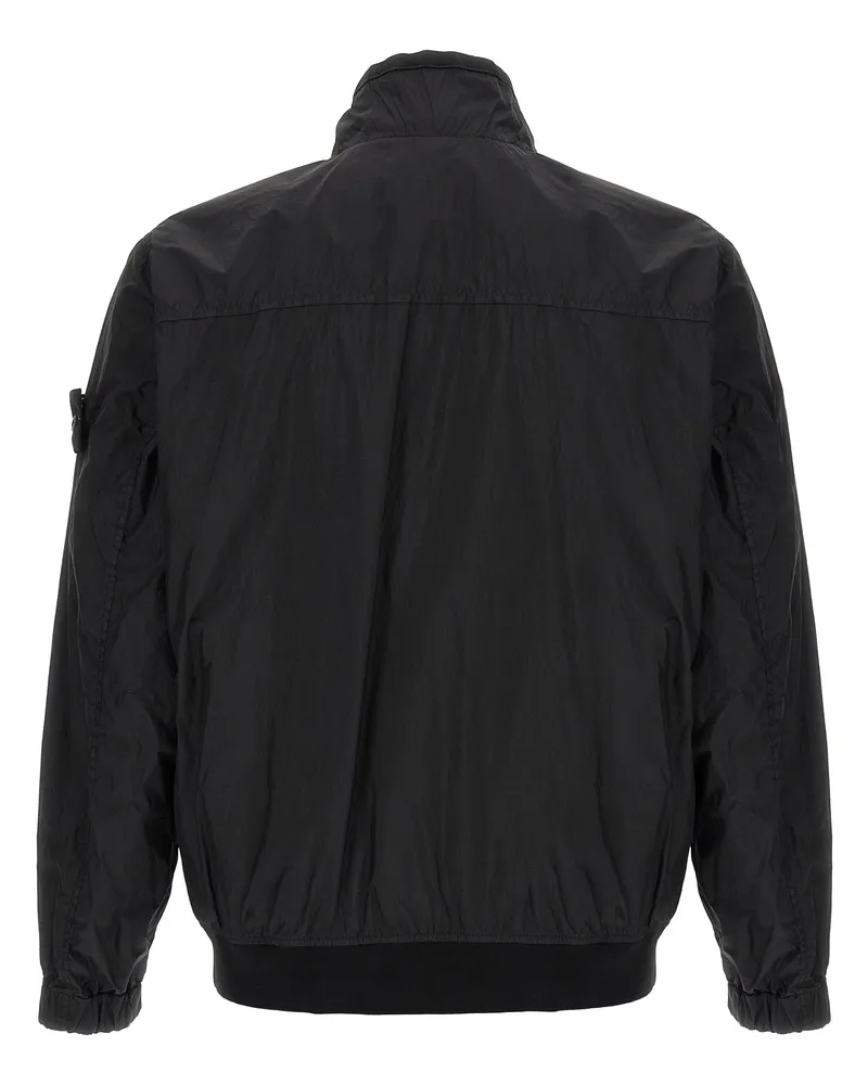 Stone Island Men Black Polyamide Full-Length Jacket Clothing Black