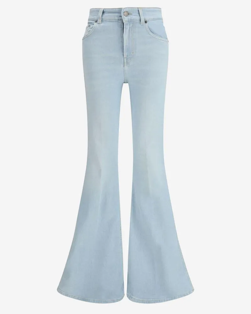 Haikure Women's Flared Jeans Stretch Cotton Blend Light Denim Blue