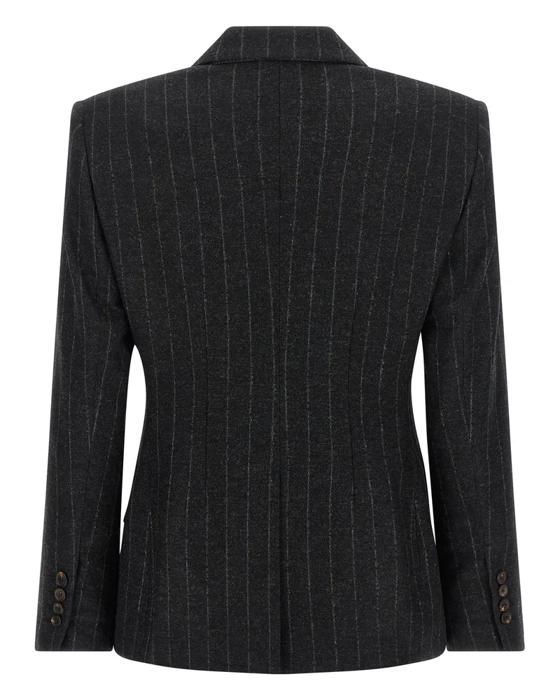 Brunello Cucinelli Women's Gray Virgin Wool Blazer Clothing Gray
