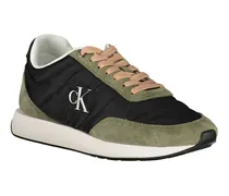 Colour-Block Retro Runner Sneaker — Black