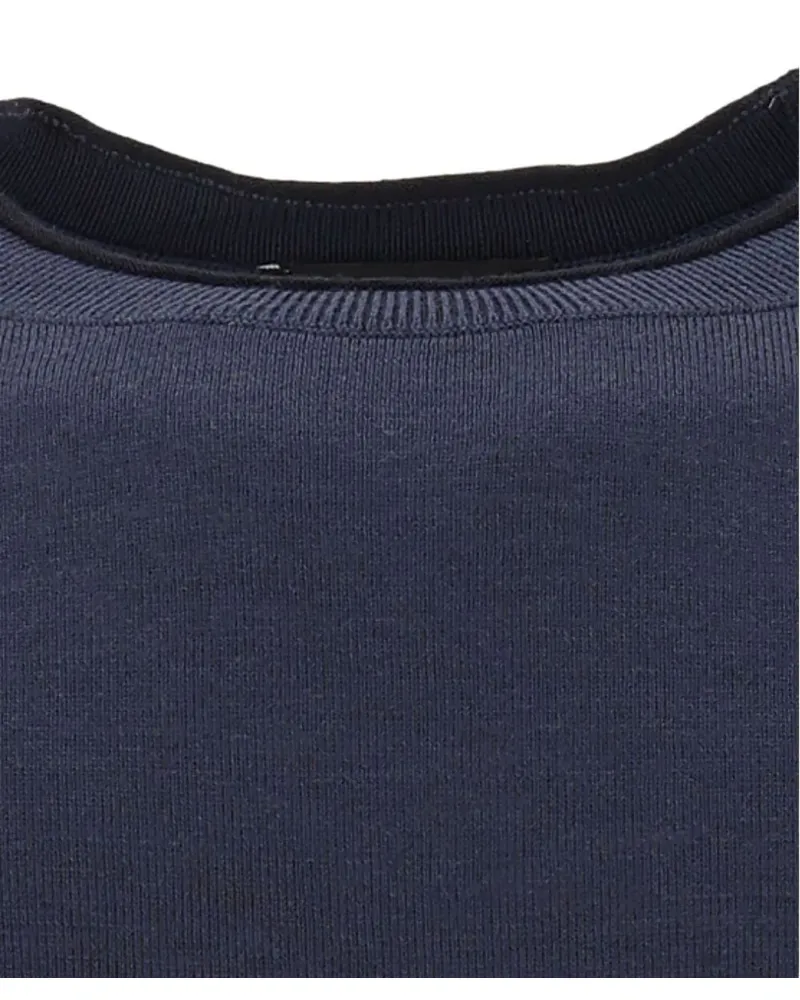Emporio Armani Virgin Wool Crewneck Sweater — Navy Navy