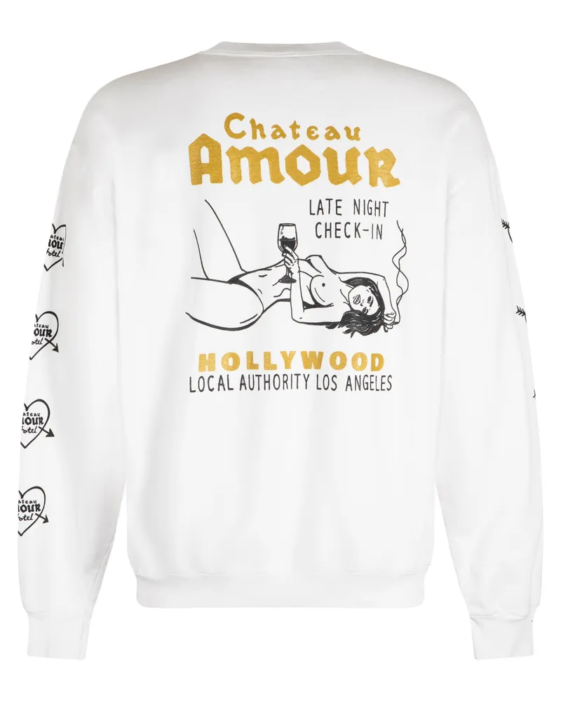 Local Authority Men's Cotton Crew-Neck Sweatshirt White Sweatshirts Sweater White