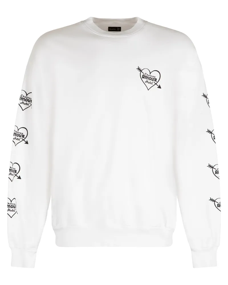 Local Authority Heart and Cross Embroidered Sweatshirt — White White