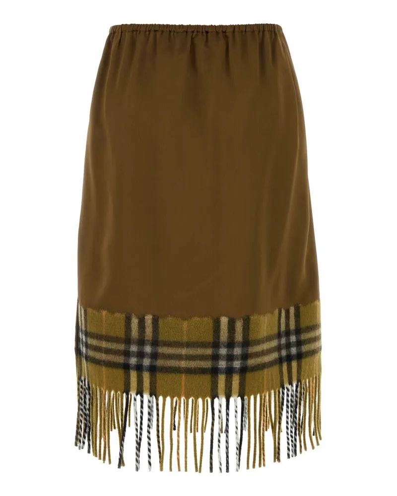 Burberry Women's Biscuit Satin Skirt Camp Gonne Brown