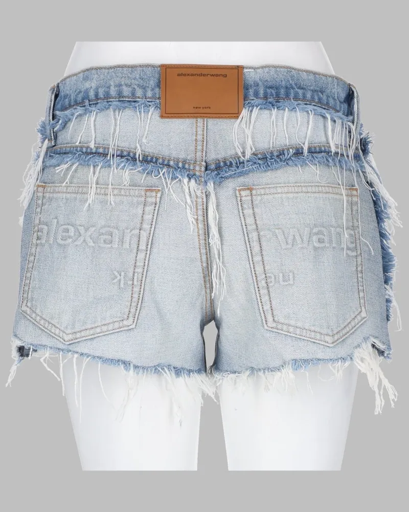 Alexander Wang Regenerated Cotton Denim Shorts — Blue Blue