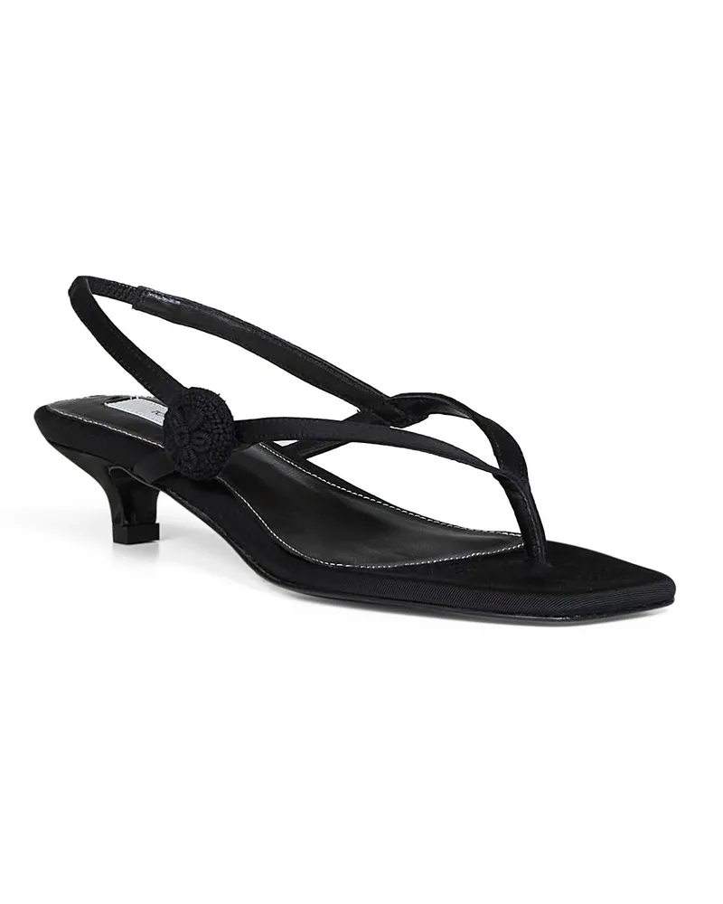 Totême Satin Slingback Sandals — Black Black