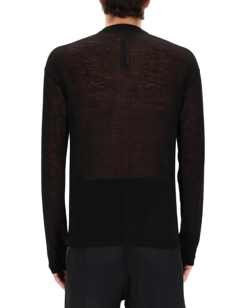 Rick Owens Penta Sheer Pull Sweater — Black Black