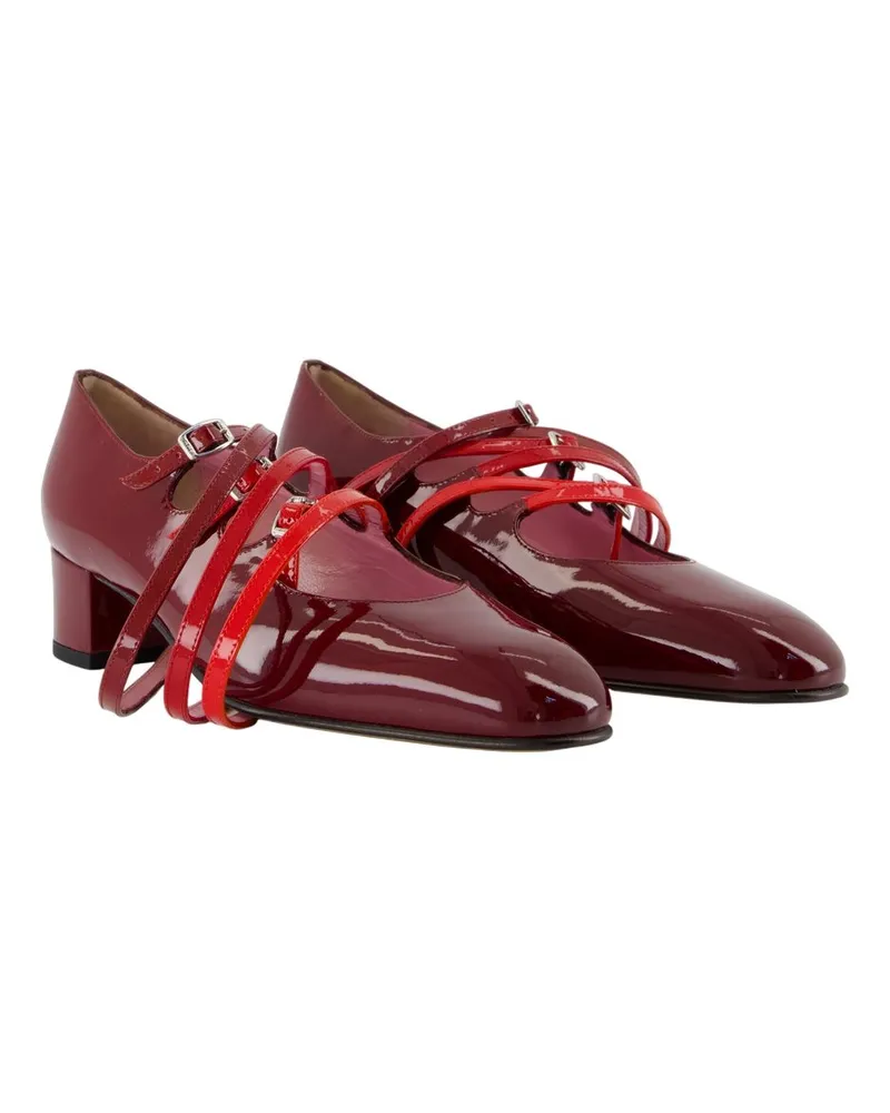 Carel Women's Spaghetti Pumps -  Leather Burgundy Calfskin Shoes Burgundy