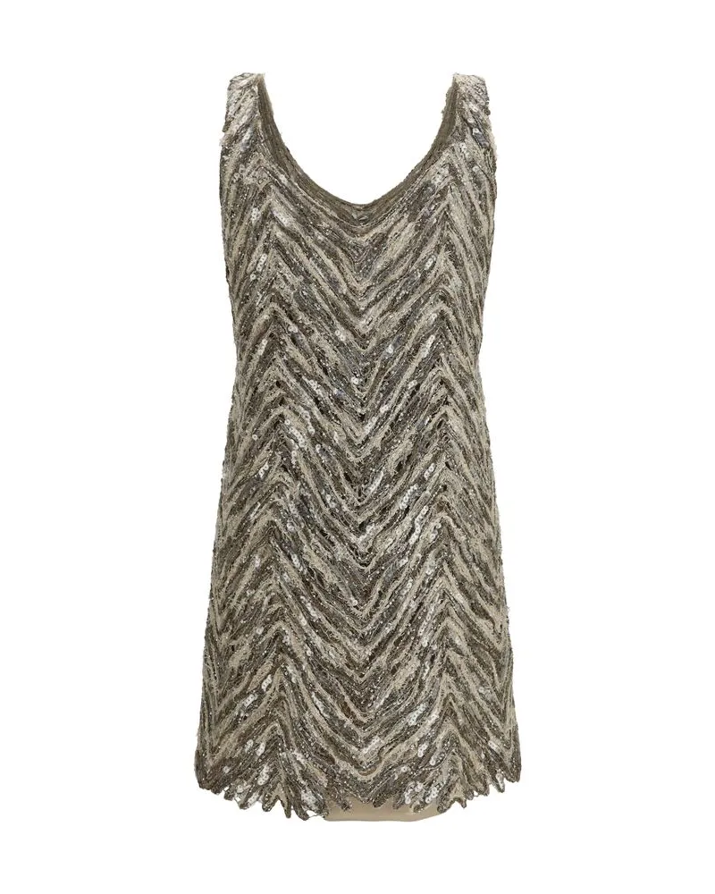 Brunello Cucinelli Women's Beige Paper Cocktail Dress Beige