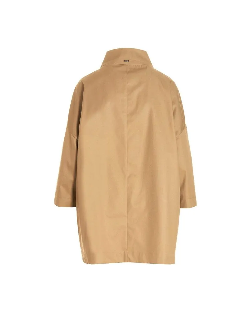 Herno Women's Brown Cotton Coat Clothing Beige