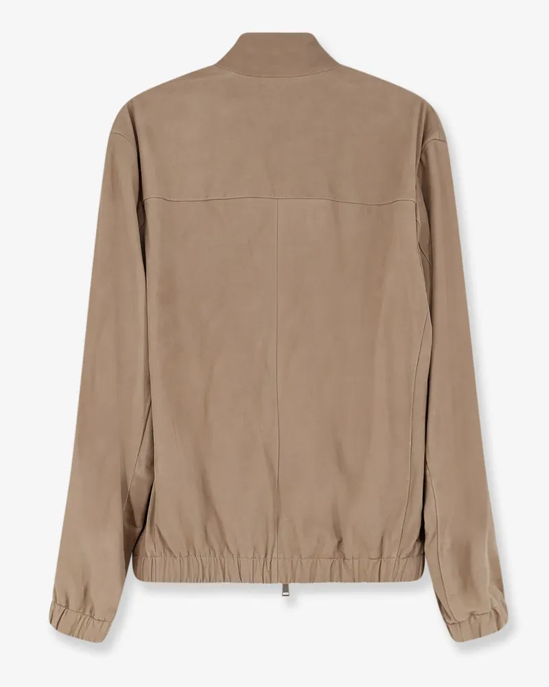 HUGO BOSS Men's Beige Leather Jacket Pelle Beige