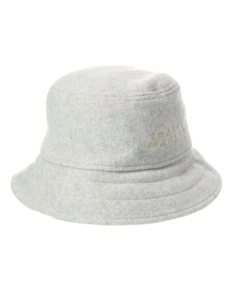 Isabel Marant Women's Giorgia Wool Felt Logo Bucket Hat Grey Accessories > Beanies Gray