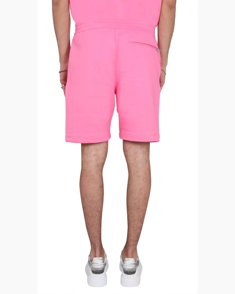Alexander McQueen Graffiti Logo Print Bermuda Shorts — Fuchsia Fuchsia