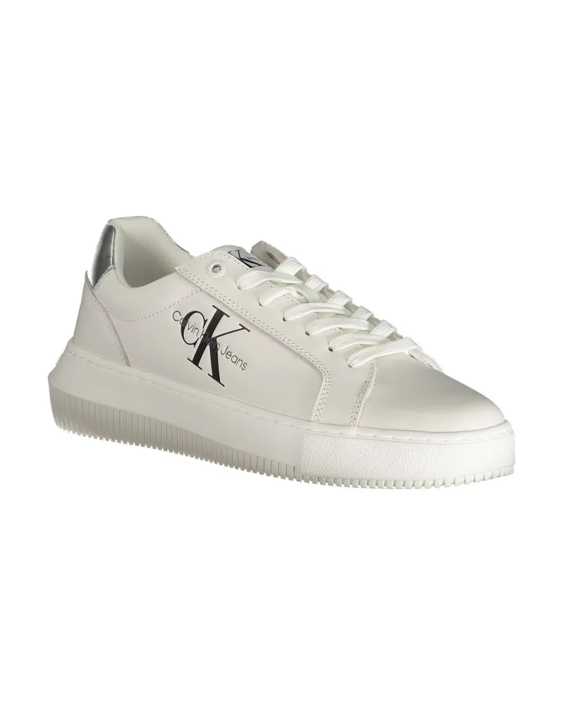 Calvin Klein Logo-Print Lace-Up Sneaker — White White