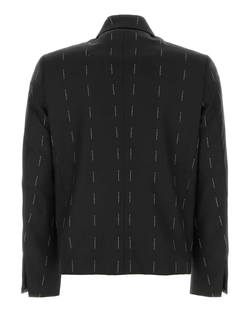Givenchy Men's Embroidered Twill Blazer Black Wool Blazers Black