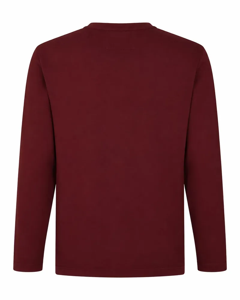C.P. Company Long-Sleeved Cotton T-Shirt — Burgundy Burgundy