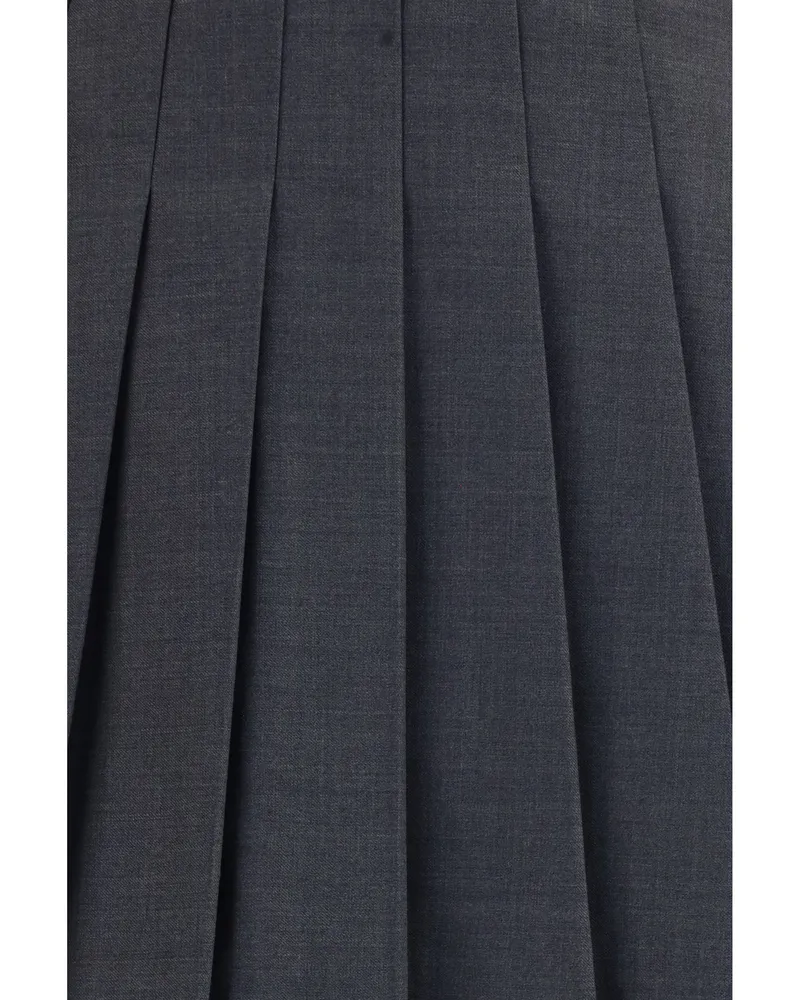Self-Portrait Women's Pleated Mini Skirt Grey Polyamide Gray