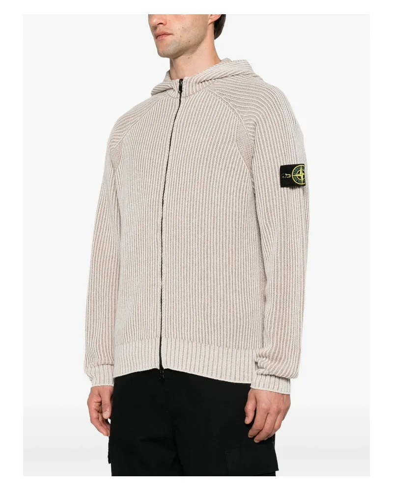 Stone Island Ribbed Crewneck Sweater — Beige Beige