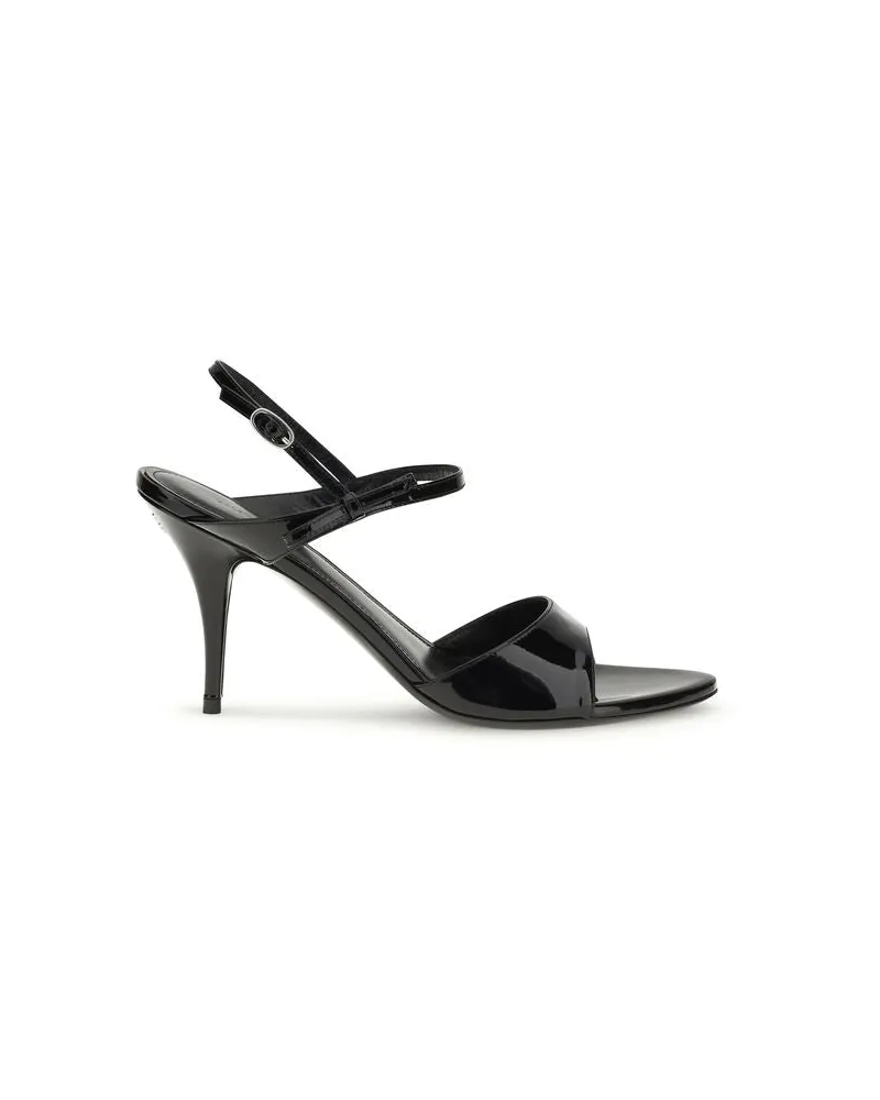 Balenciaga Women's Avenue Bow Sandal Black Calf Leather Bos Heels Black