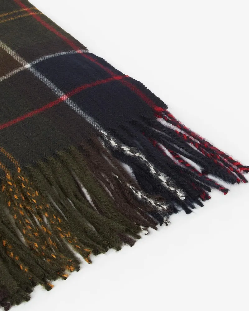 Barbour Women's Scarf Stanway Tartan Multicolour Recycled Polyester Scarfs Multicolor