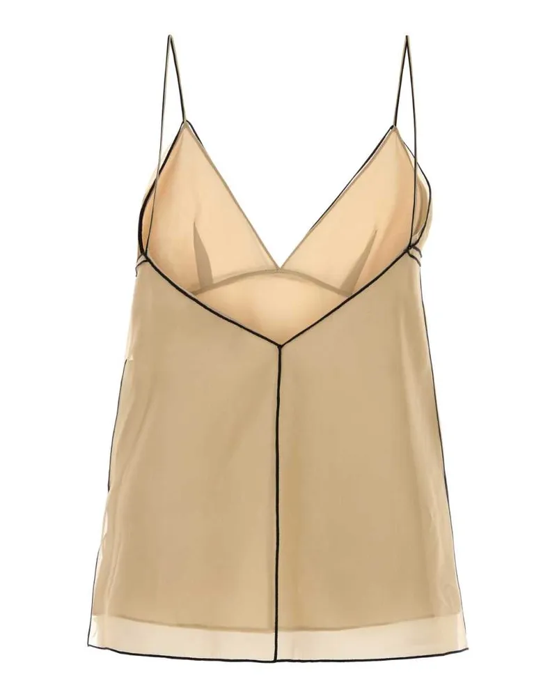 KHAITE Women's Tank Top Beige Silk Tops Beige