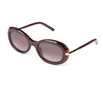 Women's Sunglasses Glossy Dark Burgundy Acetate Eyewear