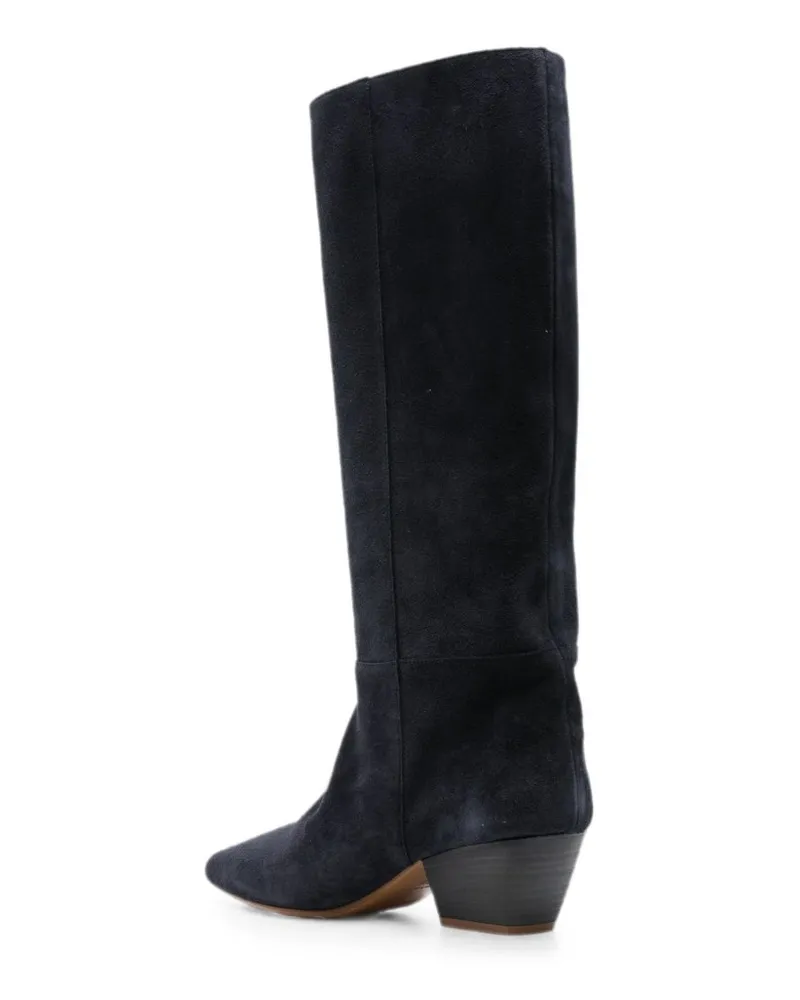 forte_forte Suede Knee-High Boot — Navy Navy