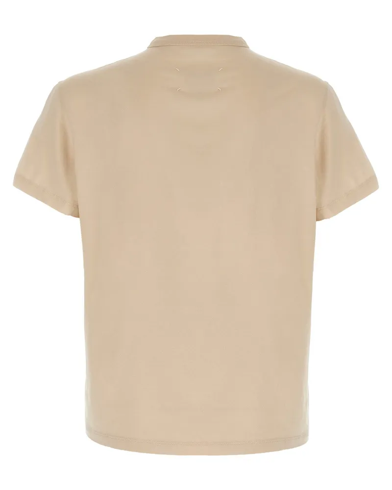 Maison Margiela Embroidered Logo T-Shirt — Beige Beige