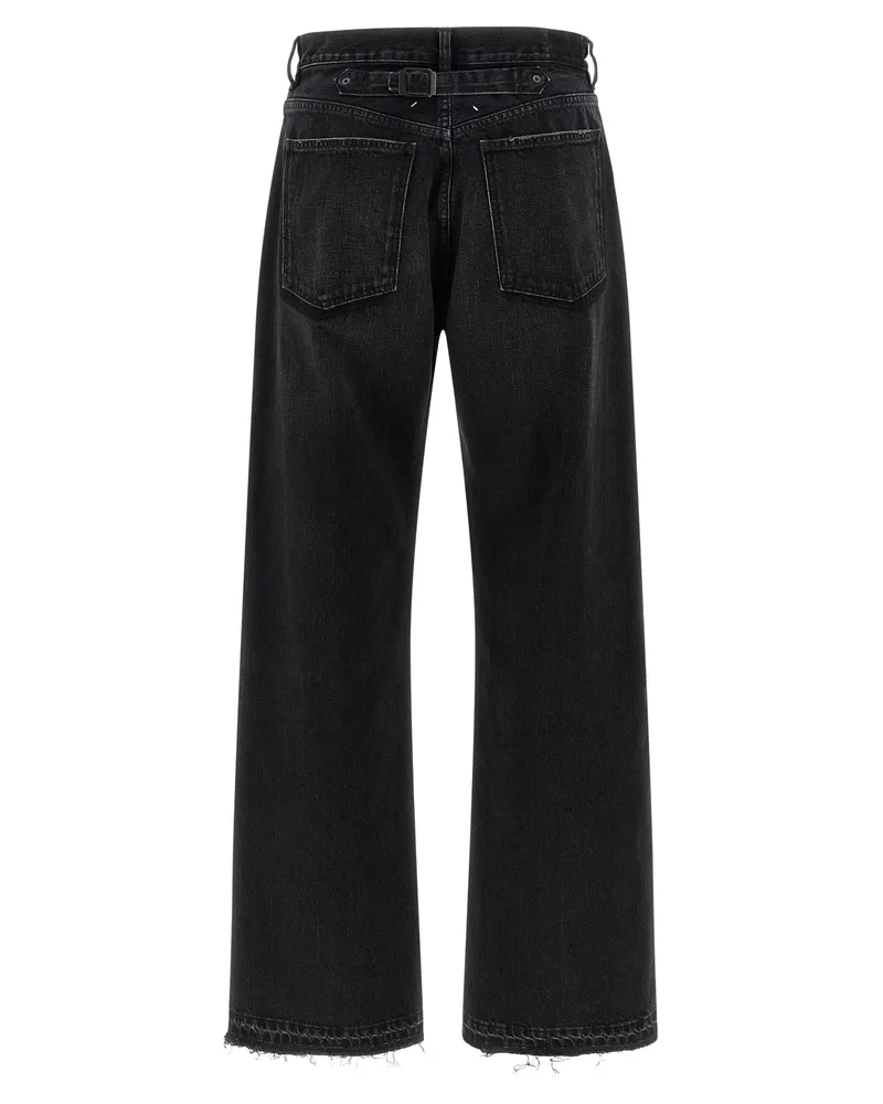 Maison Margiela Men's Black Cotton Straight-Leg Jeans Clothing Black