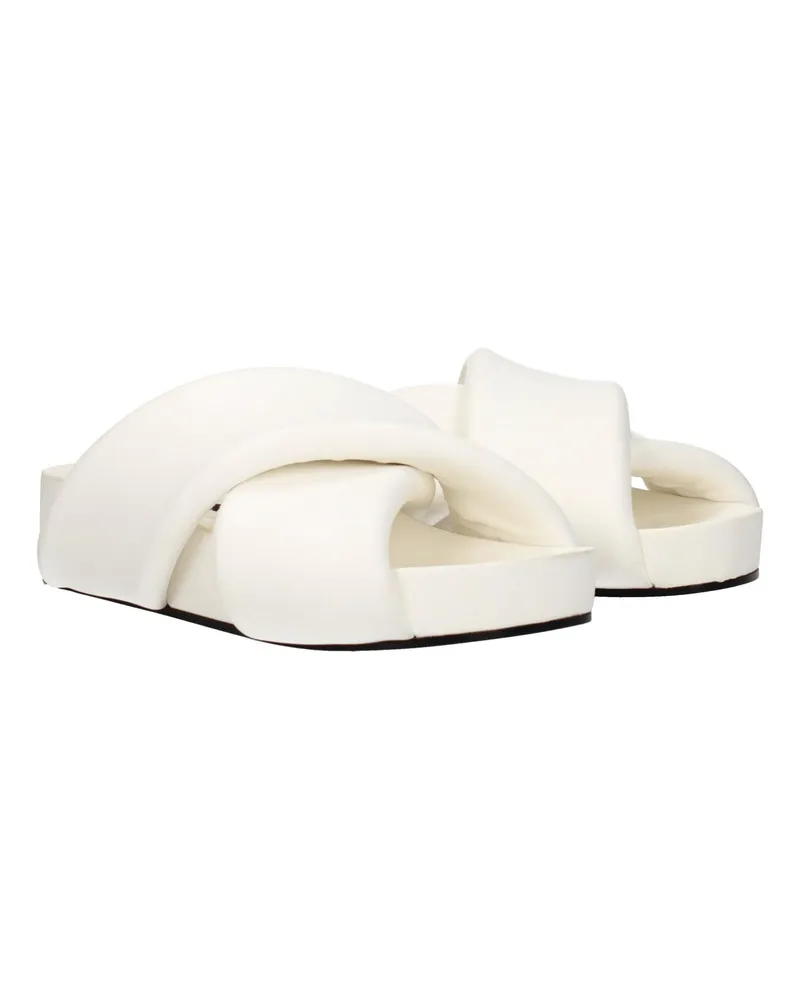 Jil Sander Women's White Leather Slippers White