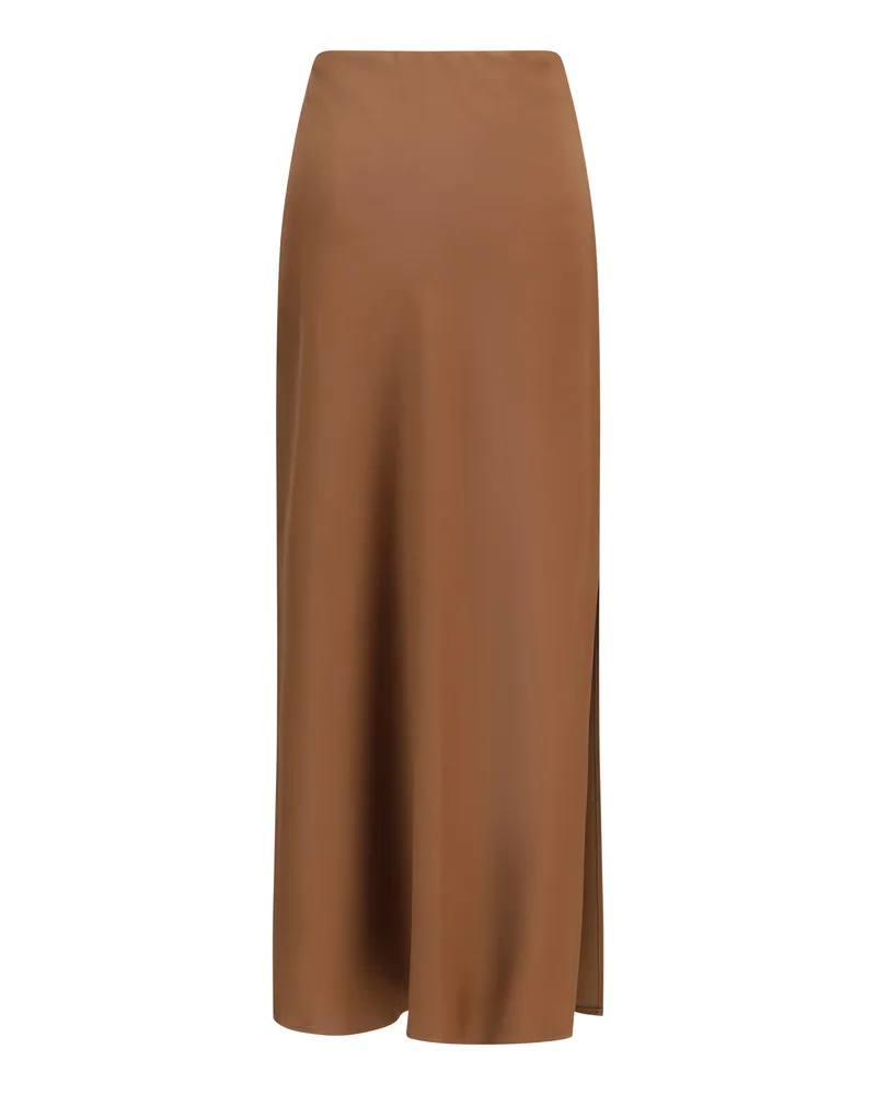 Brunello Cucinelli Women's Midi Skirt Tan Acetate Tan