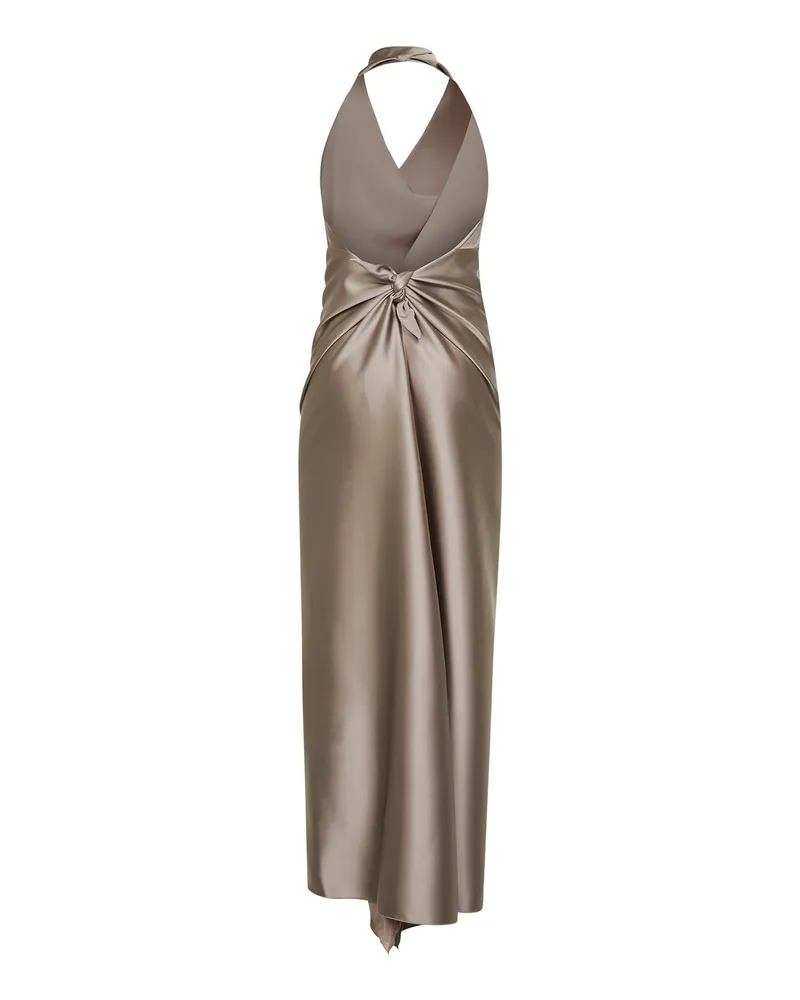 Blanca Women's Taupe Satin Long Dress Polyester Taupe