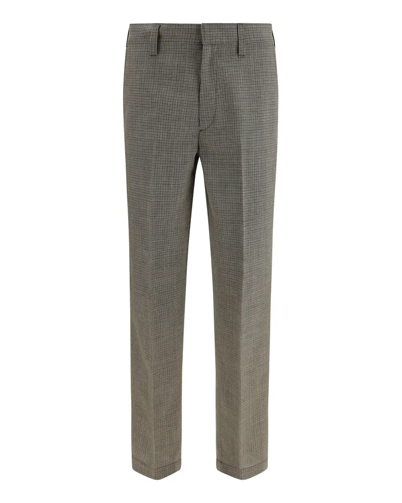 Prada Men's Tailored Wool Trousers Military Green Fleece (ovis Aries Green
