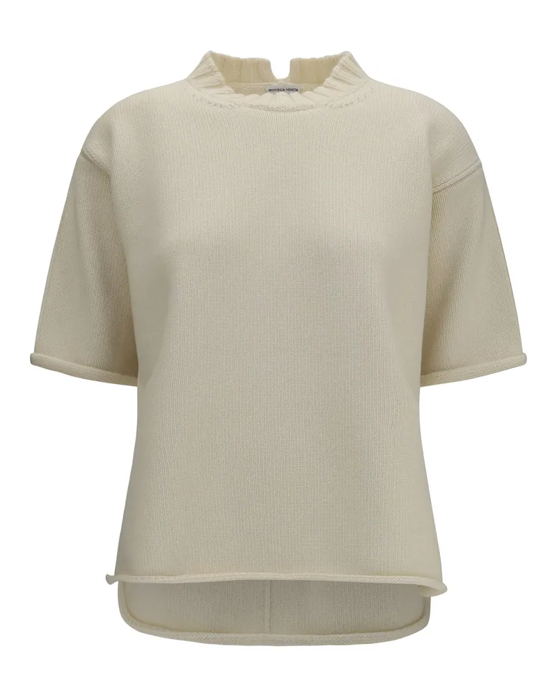 Bottega Veneta Merino Wool and Cashmere Knit T-Shirt — Beige Beige