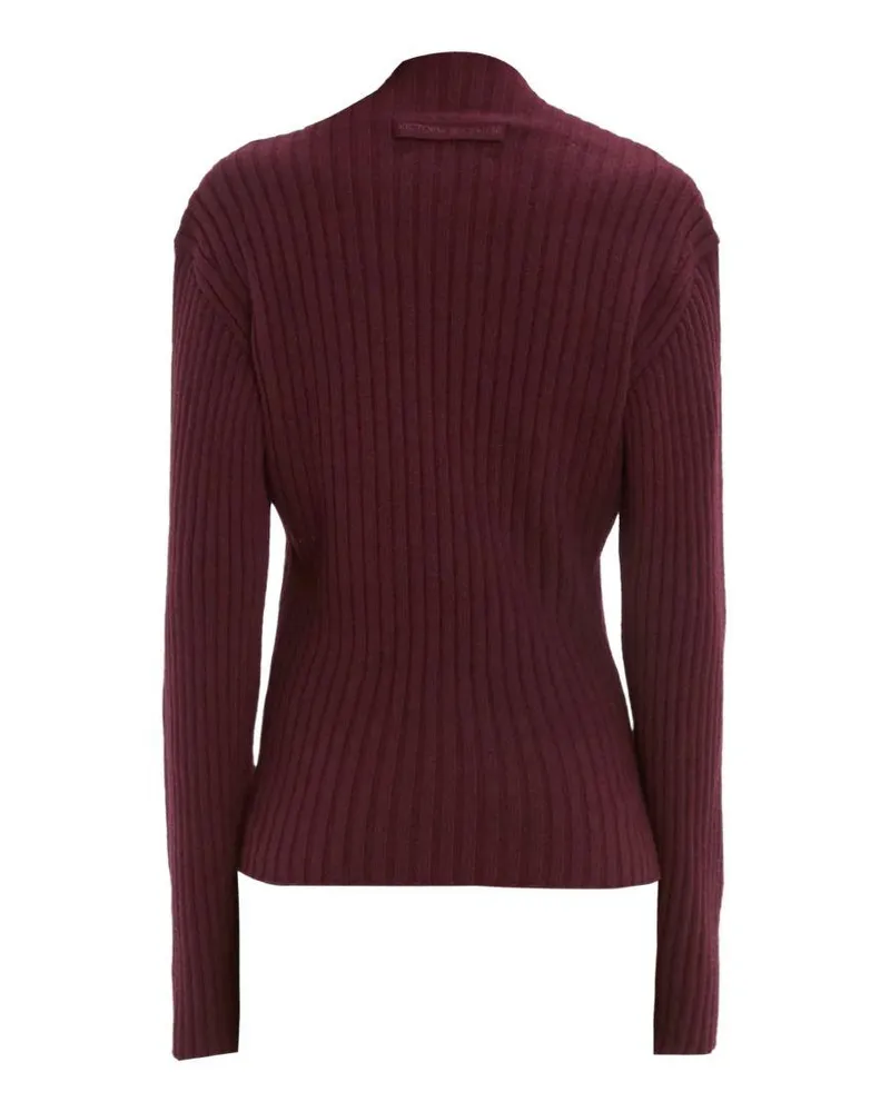 Victoria Beckham Women's Knit Sweater Burgundy Wool Burgundy