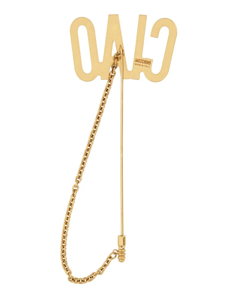 Moschino Hello Brass Tie Clip — Gold Gold