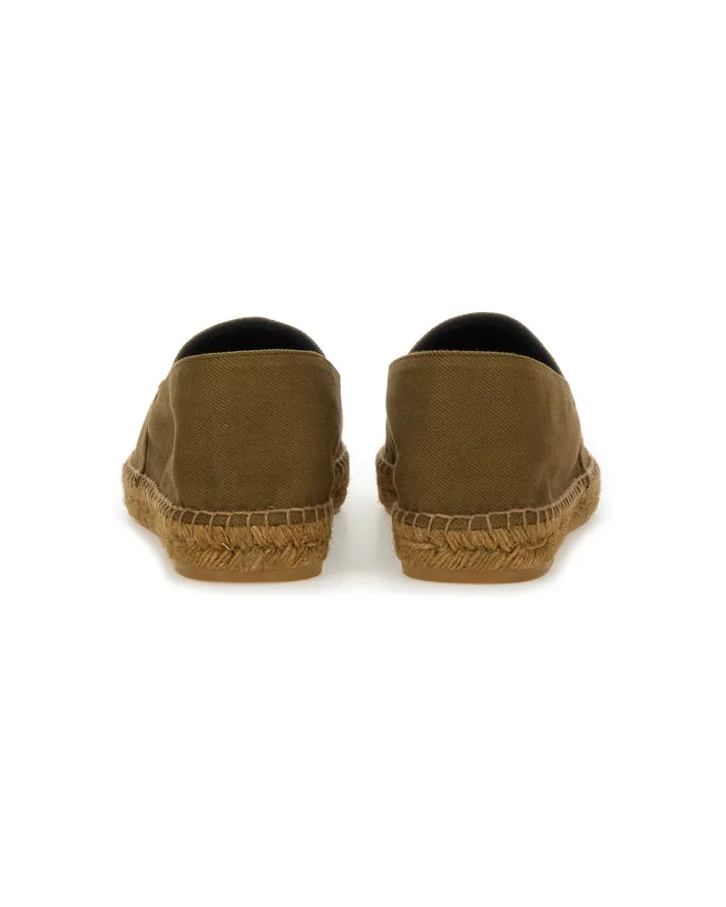 Saint Laurent Cotton Gabardine Espadrille — Brown Brown