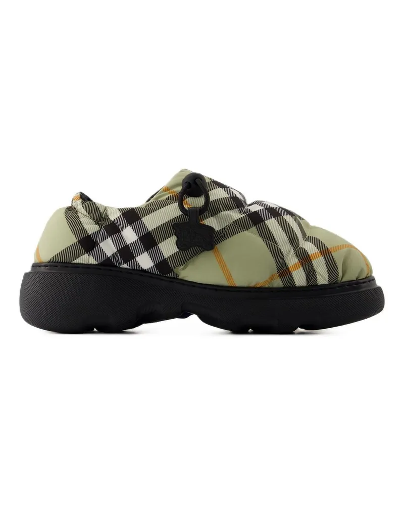 Burberry Women's Pillow Low Mules -  Nylon Beige Grey Shoes Flat-Shoes Gray