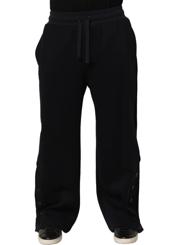 Dolce & Gabbana Black Drawstring Viscose Jogger Men Sweatpants Pants Black