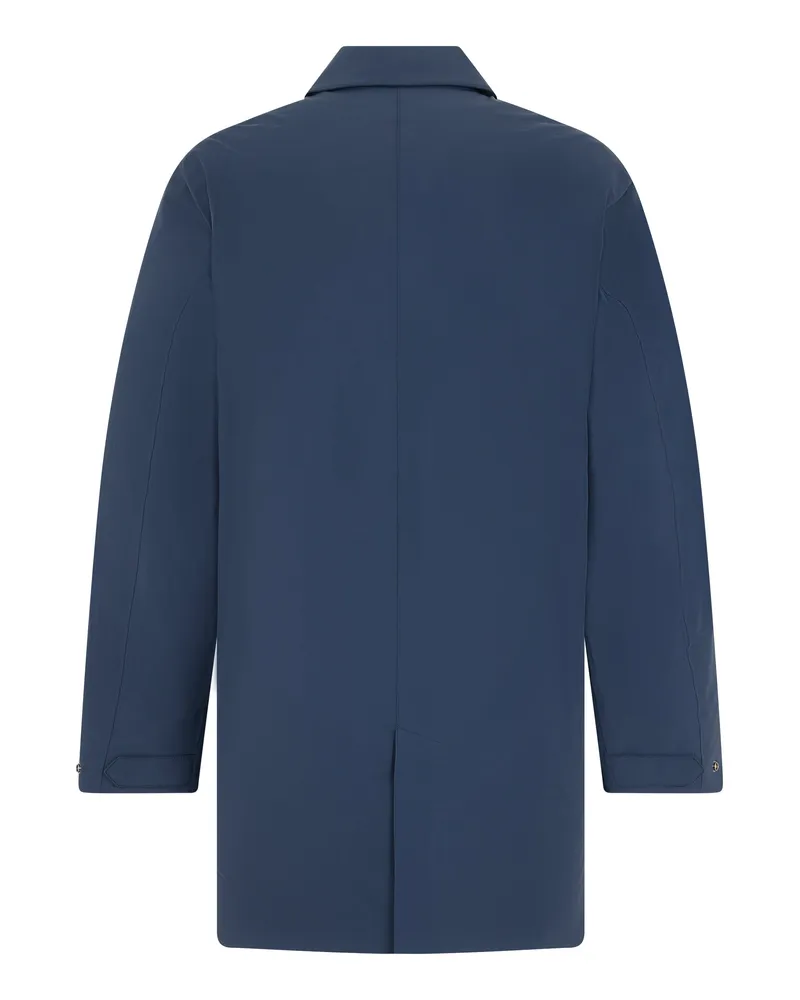 K-Way Technical Stretch Blend Trench Coat — Navy 