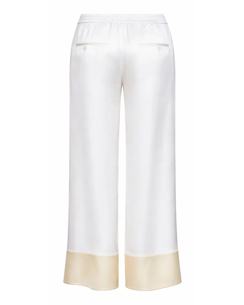 Totême Women's Trousers Satin Drawstring White Viscose White