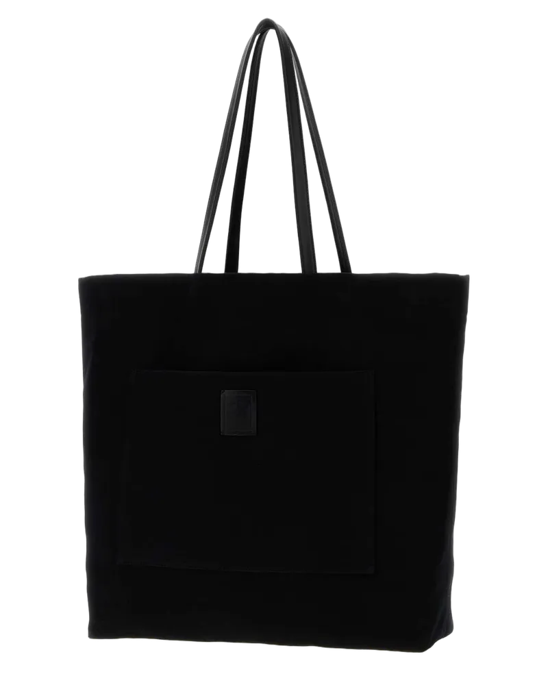 The Row Men's Black Canvas Tori Shopping Bag Blackblackans Borse A Mano Black