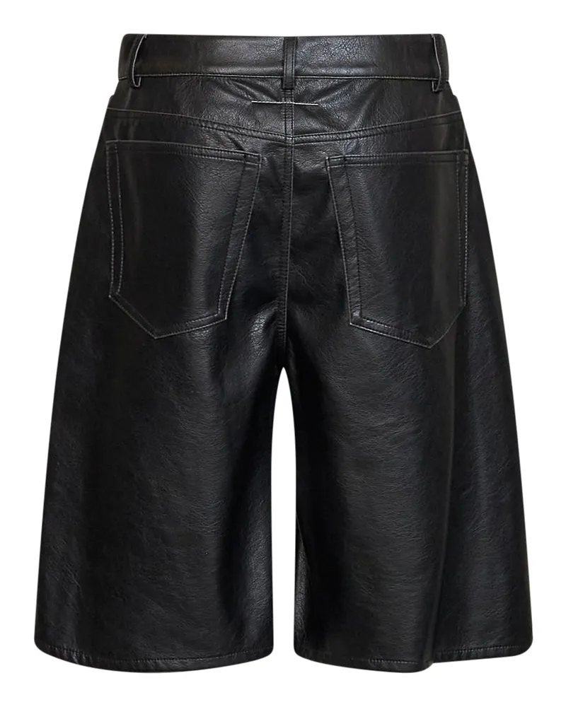 Maison Margiela Women's Bermuda Shorts Faux Leather Black Polyester Black